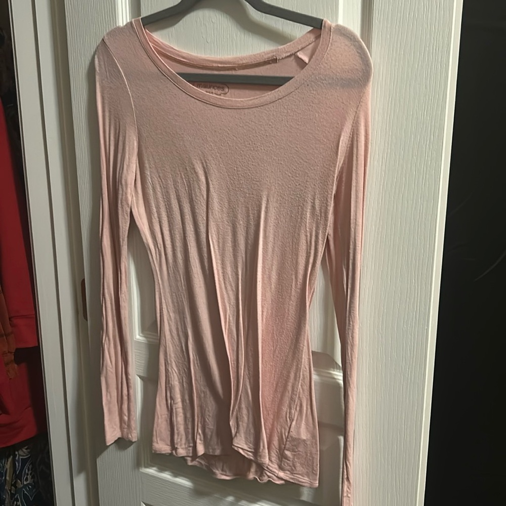 Light pink stretchy long sleeve shirt - Size S